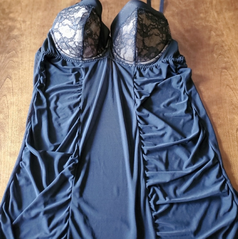 Cacique Ruched Sheer Babydoll, 18/20